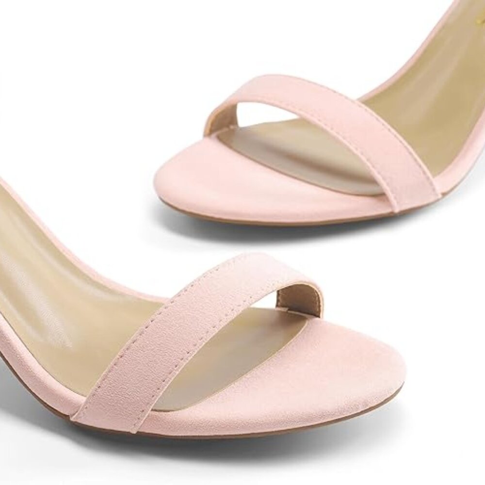 New Dream Pairs Light Pink Block Heels - Picture 3 of 5
